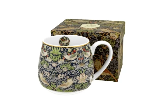 Porcelánbögre 400ml, dobozban, William Morris:Strawberry Thief Blue, D.G.28645