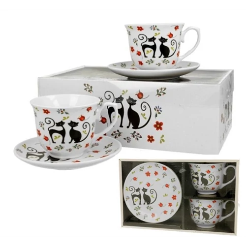 Porceláncsésze+alj, 250ml,2 személyes, dobozban, Koty Etno, D.G.33854