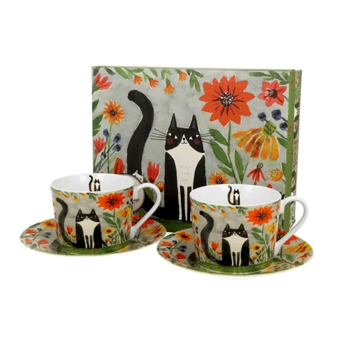 Porceláncsésze+alj, 230ml, 2 személyes, dobozban, Meadow, D.G.34493