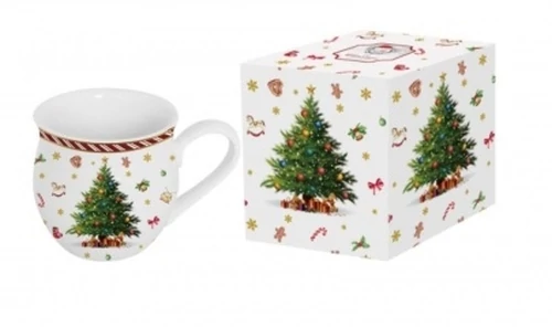 Porcelánbögre 500ml, dobozban, Christmas Tree 2, D.G.36596
