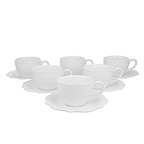 Porceláncsésze+alj, 210ml, 6 személyes, dobozban, Alice, D.G.50448