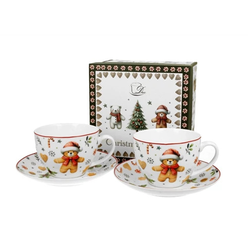 Porceláncsésze+alj, 270ml, 2 személyes, dobozban, Christmas Cuties, D.G.51063