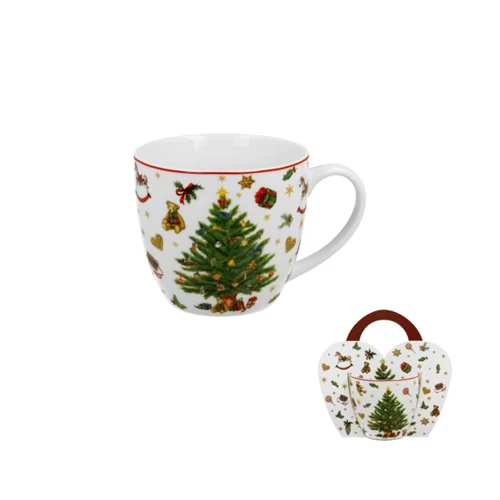 Porcelánbögre 460ml, díszcsomagolásban, Christmas Tree, D.G.51353