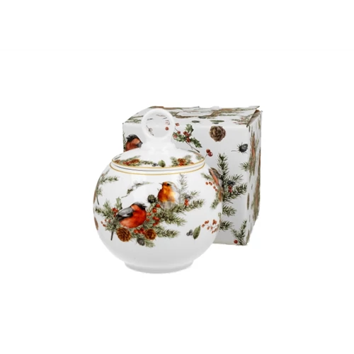 Porcelán keksztároló 12cm, 700ml, dobozban, Christmas Birds, D.G.53029