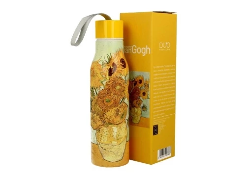Rozsdamentes acél hőtartó útipalack duplafalú, 0,5L, Van Gogh: Napraforgók, D.G.57386