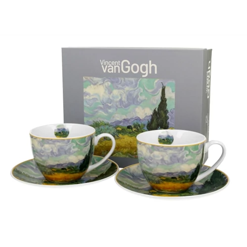 Porceláncsésze+alj 270ml,2 személyes, Van Gogh:Búzamező, D.G.57591