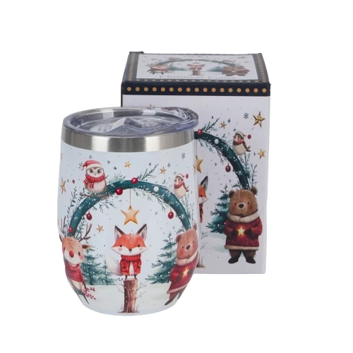 Rozsdamentes acél hőtartó pohár 330ml, Christmas Cuties 2, D.G.68252