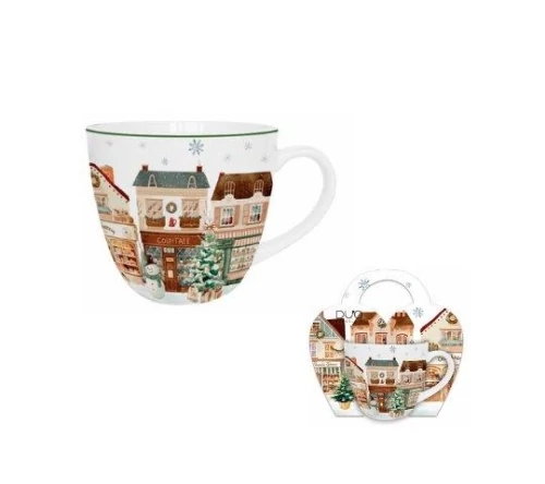 Porcelánbögre 460ml, díszcsomagolásban, Christmas City 2, D.G.69013