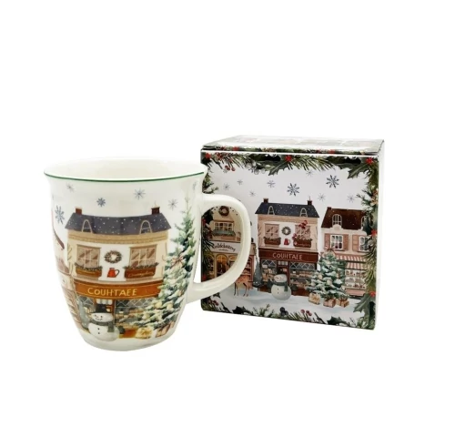 Porcelánbögre 650ml, dobozban, Christmas City 2, D.G.69020