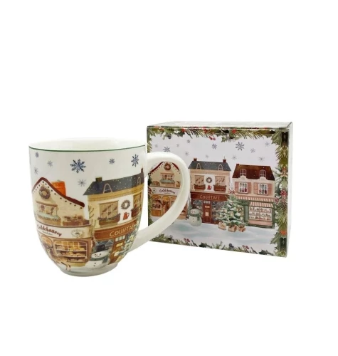 Porcelánbögre 1000ml, dobozban, Christmas City 2, D.G.69037