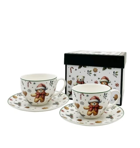Porceláncsésze+alj, 270ml, 2 személyes, dobozban, Christmas Cuties, D.G.69228