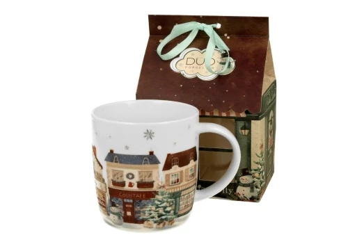 Porcelánbögre 400ml, házikó díszcsomagolásban, Christmas City 2, D.G.70835