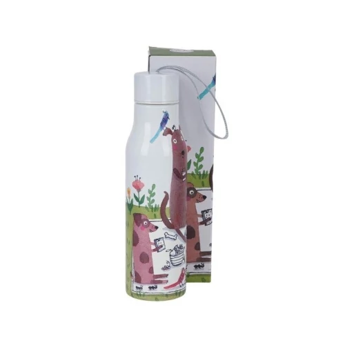 Rozsdamentes acél hőtartó útipalack duplafalú, 0,5L, Dog Picnic, D.G.73362