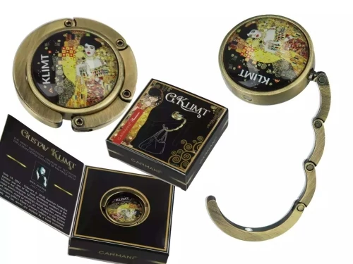 Táskatartó 4,5x4,5x1,5cm, fémkeretes, Klimt: Adele Bloch, H.C.013-0433