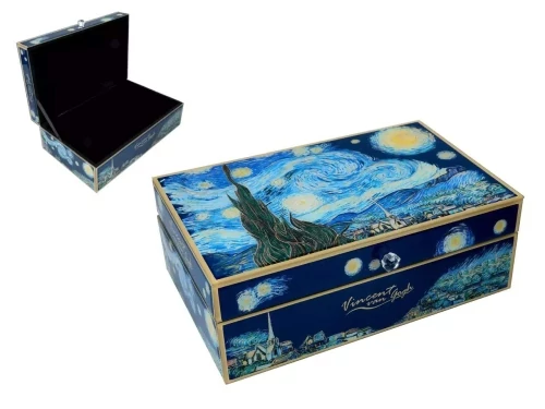 Üveg ékszertartó doboz 25x16x9cm, Van Gogh: Csillagos éj , H.C.195-9001