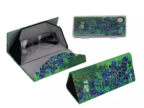 Összehajtható műanyag szemüvegtok 0,57x16x6cm, dobozban, Van Gogh: Iriszek, H.C.021-8351