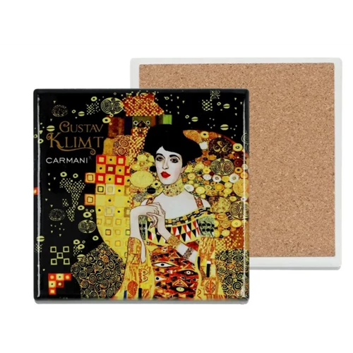 Kerámia alátét, alján parafa bevonattal, 10,8x10,8cm, Klimt: Adele Bloch, H.C.008-2052C