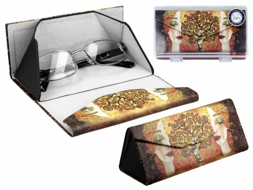 Összehajtható műanyag szemüvegtok 0,57x16x6cm, dobozban, Klimt: Aranykönnyek, H.C.021-8362