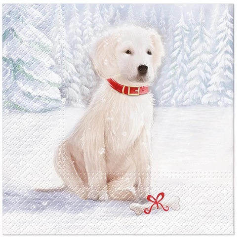 Snow Dog papírszalvéta 33x33cm,20db-os, P.W.SDL234800