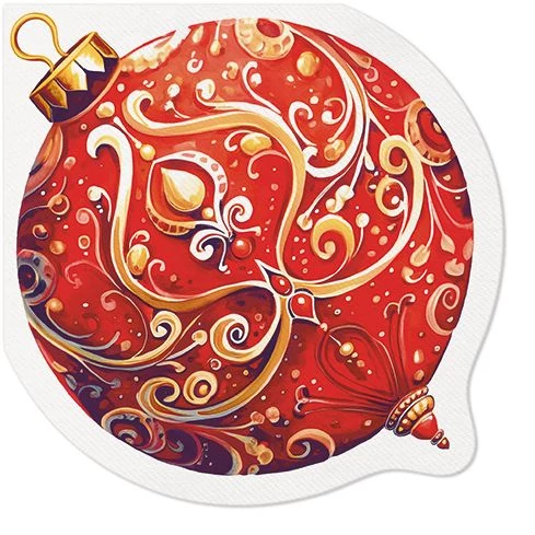 Decorative Bauble airlaid papírszalvéta 32 cm,10 db-os, P.W.AAS200200