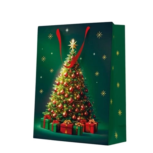Classic Christmas Tree papír ajándéktáska big 30x41x12cm, P.W.AGB2019502