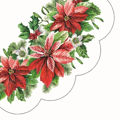Glory Poinsettia rondo papírszalvéta 32cm,12db-os, P.W.SDR231300