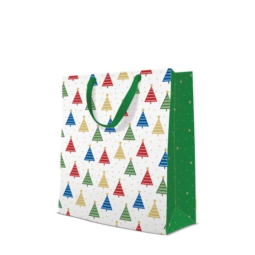 Colorful Christmas Trees papír ajándéktáska large 26,5x33,5x13cm, P.W.AGB2014305