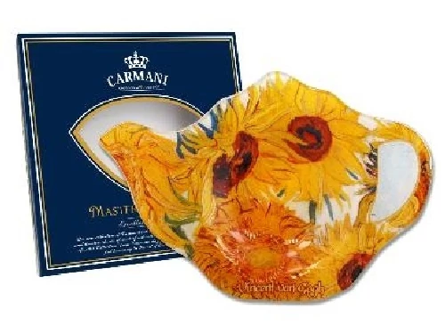 Üveg teafiltertartó 14x9cm,Van Gogh:Napraforgók, H.C.198-9306