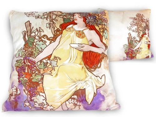 Párna 45x45cm,polyester, Mucha:Ősz, H.C.021-1502