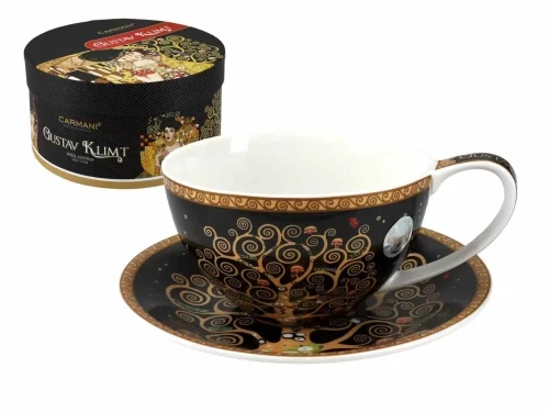 Porceláncsésze+alj,360ml,dobozban,Klimt:Életfa, H.C.532-3213
