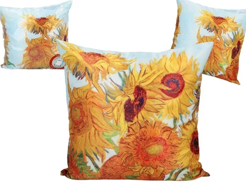 Párna 45x45cm,polyester, Van Gogh: Napraforgók, H.C.023-8036