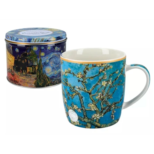 Porcelánbögre 380ml, fémdobozban, Van Gogh: Mandulavirágzás, H.C.830-3108