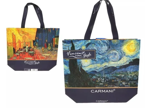 Válltáska kétoldalas 33x10x25cm,műanyag,Van Gogh:kávéház éjjel/Csillagos éj, H.C.021-9050