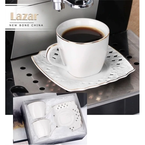 Lazar porceláncsésze+alj eszpresszós, 100ml, 2 személyes, dobozban, V.B.20567