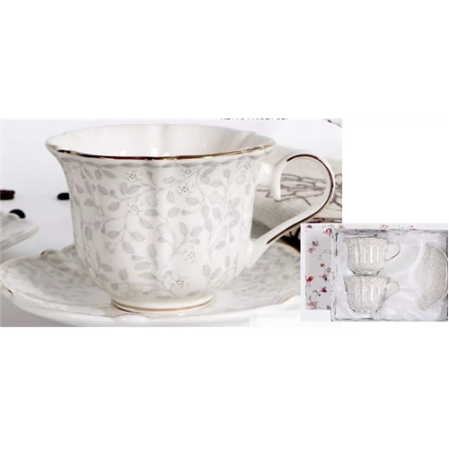 Anabel porceláncsésze+alj, 2 személyes, 240ml, dobozban, V.B.20888