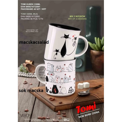 Tomi porcelánbögre 330ml, V.B.22691