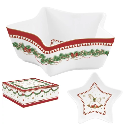 Porcelán csillagtál 15x5cm, dobozban, Magie de Noel, R2S.1323MNOE