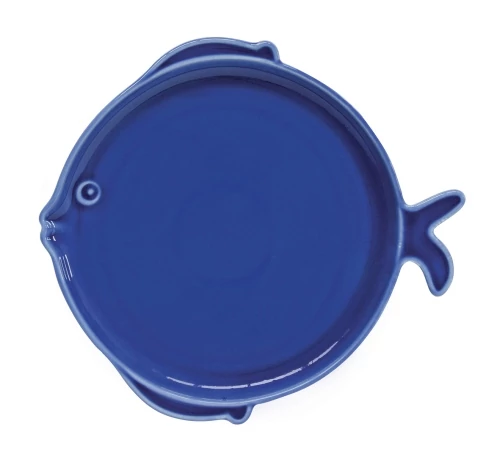 Porcelán desszerttányér 22,5x20,5cm, halforma, Sea Friends Blue, R2S.2582SEBL