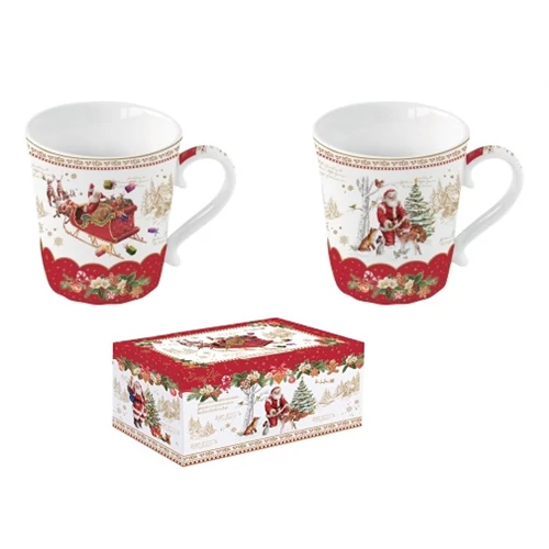 Porcelán bögreszett 2db-os, 340ml, dobozban, Cristmas Memories, R2S.1235CHME