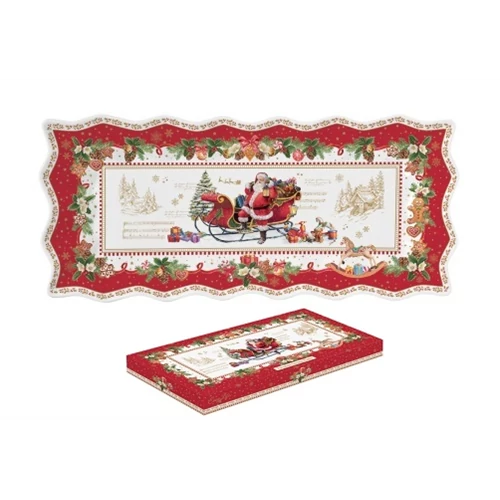 Porcelántálca 40x18cm, dobozban, Christmas Memories, R2S.1242CHME