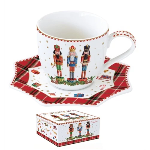 Porceláncsésze+alj, 250ml, dobozban, Vintage Nutcracker, R2S.1012VNUT