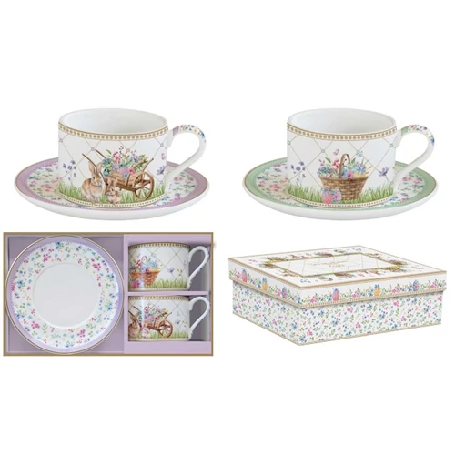 Porceláncsésze+alj 240ml, 2 személyes, dobozban, Spring Bloom, R2S.132SPBL