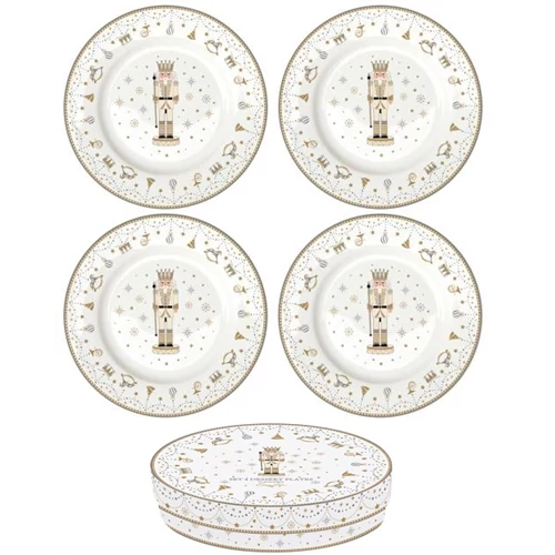Porcelán desszerttányérszett 4db-os, 19cm, dobozban, Royal Nutcracker, R2S.1100RNUT