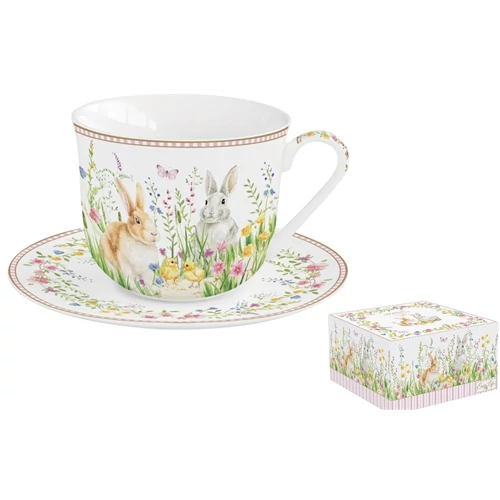 Porcelán reggelizőcsésze+alj 370ml dobozban, Happy Easter, R2S.1182EAST