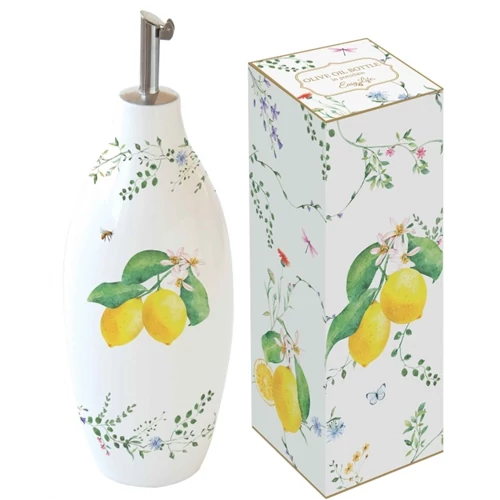 Porcelán olajkiöntő 300ml, dobozban, Fleurs et Citrons, R2S.1906FCIT