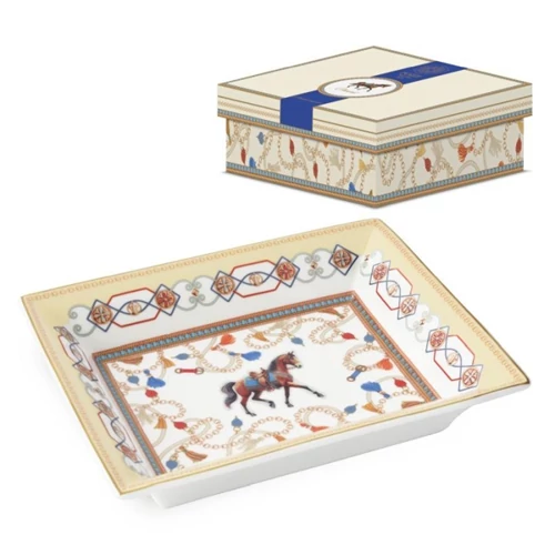 Porcelán kínálótál 19,5x15,5cm dobozban, Cheval, P.M.PM0136CHEV