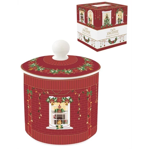 Porcelán keksztároló, 10,5x13cm, dobozban, Festive Avenue, Atmosphere, R2S.1443FEAV