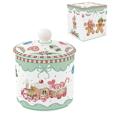 Porcelán keksztároló, 10,5x13cm, dobozban, Sweet Christmas, R2S.1443SWEC