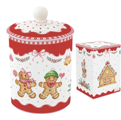 Porcelán keksztároló, 11,5x18cm, dobozban, Sweet Christmas, R2S.1444SWEC