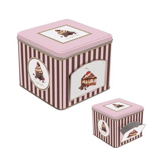 Cukorkás fémdoboz 14x14x12cm, Sweet Moments, R2S.095SWEM